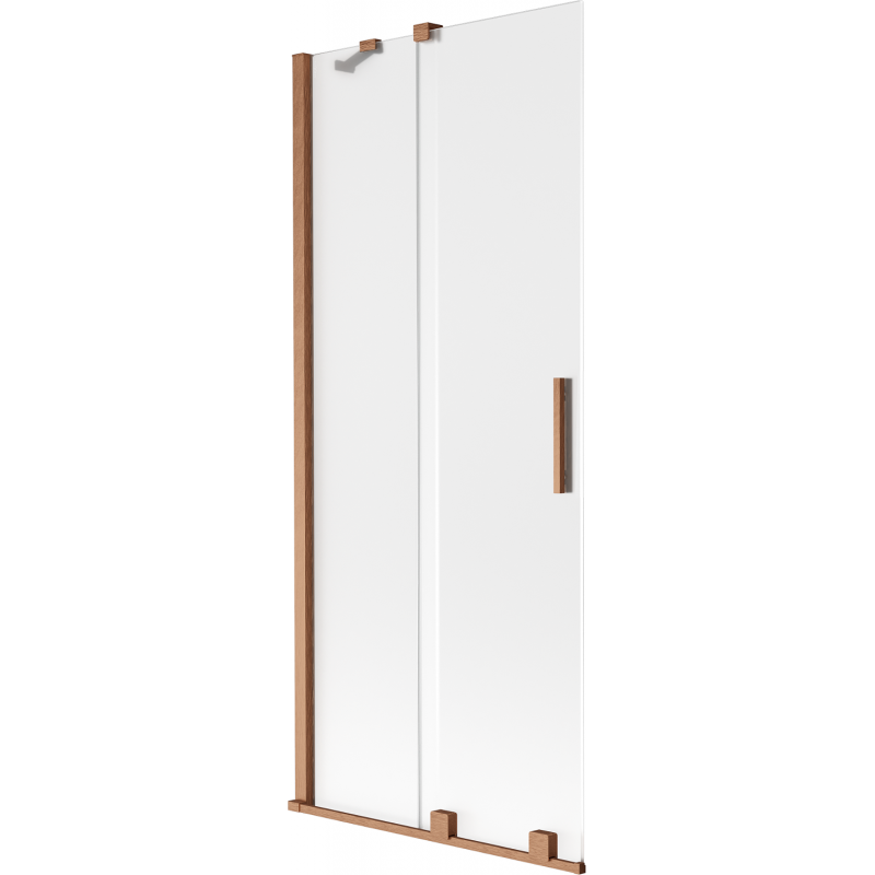 Paroi de baignoire coulissante à 2 volets Mexen Velar 80 x 150 cm, givre, cuivre brossé - 896-080-000-31-65