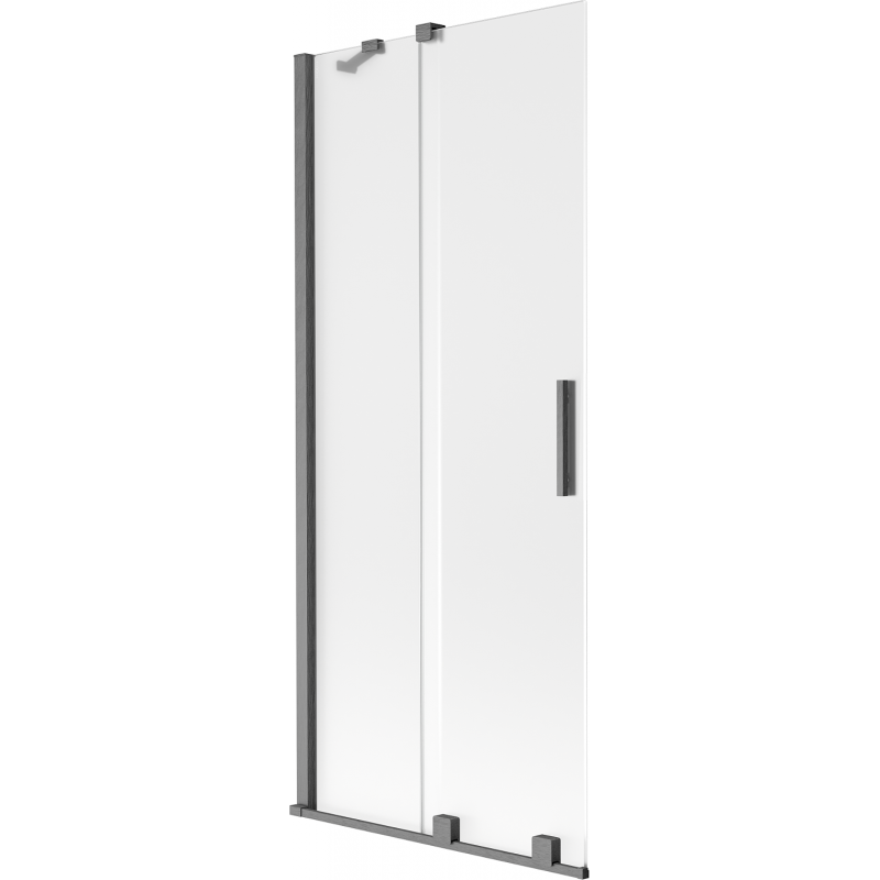 Mexen Velar paroi de baignoire coulissante à 2 vantaux 80 x 150 cm, givrée, gris brossé - 896-080-000-31-66