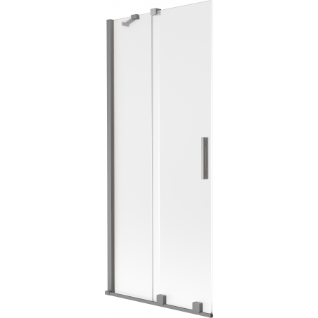 Paroi de baignoire coulissante 2 volets Mexen Velar 80 x 150 cm, givrée, métal gris - 896-080-000-31-95