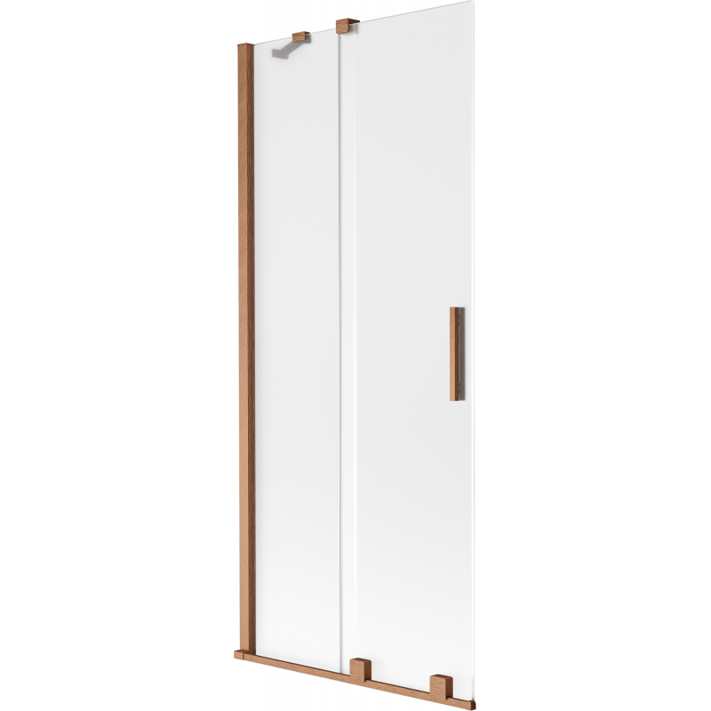 Mexen Velar pare-douche à 2 panneaux coulissants 85 x 150 cm, givre, cuivre brossé - 896-085-000-31-65