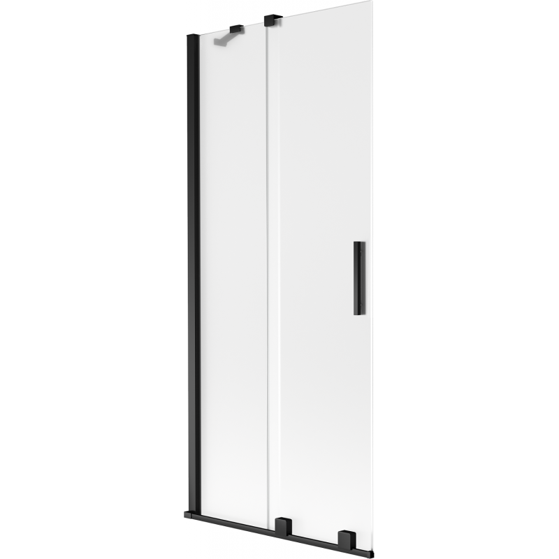 Mexen Velar paroi de baignoire coulissante à 2 battants 85 x 150 cm, givre, noir - 896-085-000-31-70