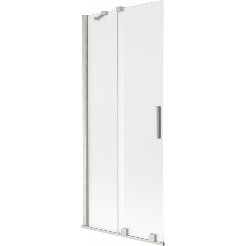 Mexen Velar paroi de baignoire 2 volets coulissants 85 x 150 cm, givre, nickel brossé - 896-085-000-31-97