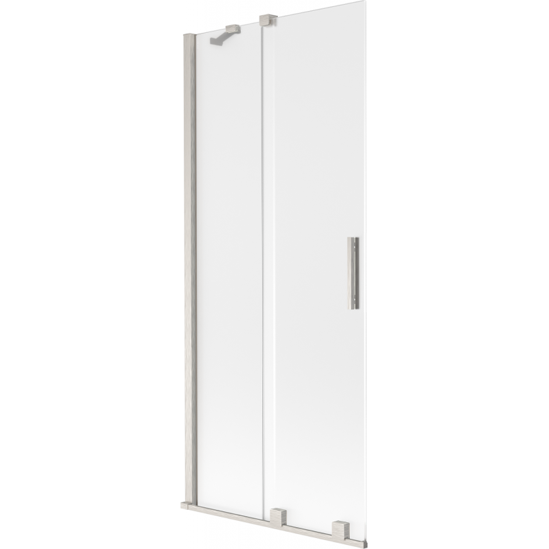 Mexen Velar paroi de baignoire à 2 volets coulissants 85 x 150 cm, givré, nickel brossé - 896-085-000-31-97