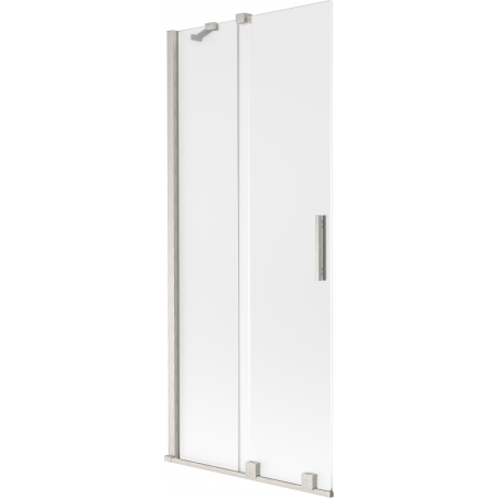 Mexen Velar paroi de baignoire à 2 volets coulissants 85 x 150 cm, givré, nickel brossé - 896-085-000-31-97