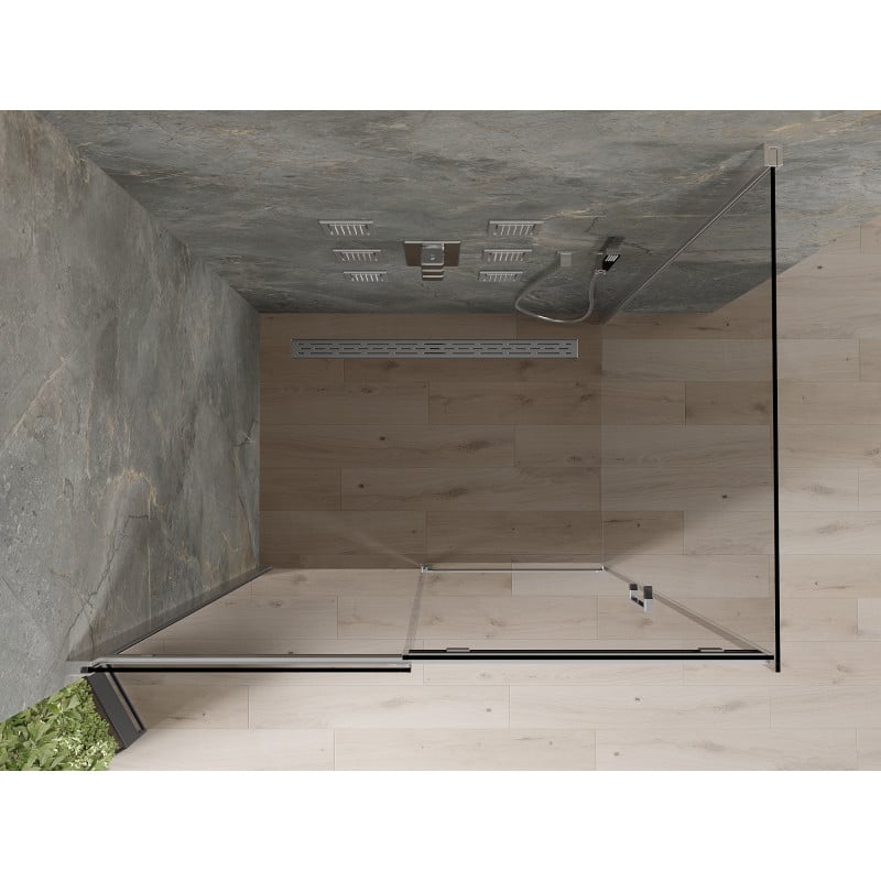 Mexen Omega cabine de douche coulissante 160 x 100 cm, graphite, chrome - 825-160-100-01-40