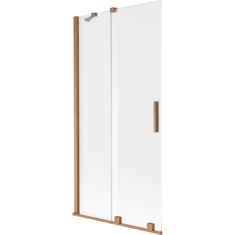 Mexen Velar paravent de baignoire 2 vantaux coulissant 90 x 150 cm, givre, cuivre brossé - 896-090-000-31-65