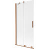 Mexen Velar paravent de baignoire 2 vantaux coulissant 90 x 150 cm, givre, cuivre brossé - 896-090-000-31-65