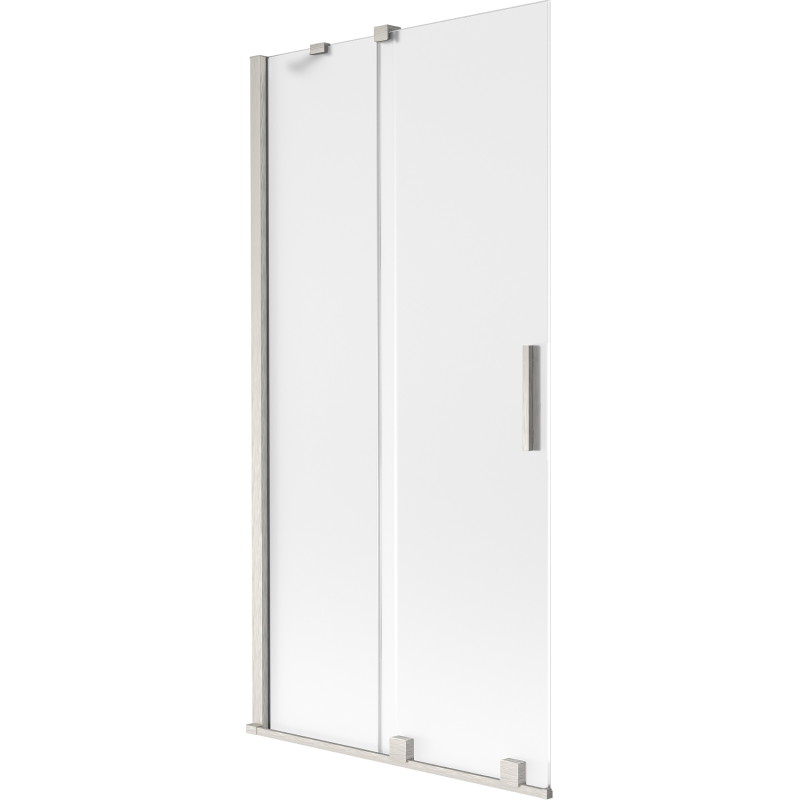 Mexen Velar paroi de baignoire à 2 volets coulissants 90 x 150 cm, givré, nickel brossé - 896-090-000-31-97