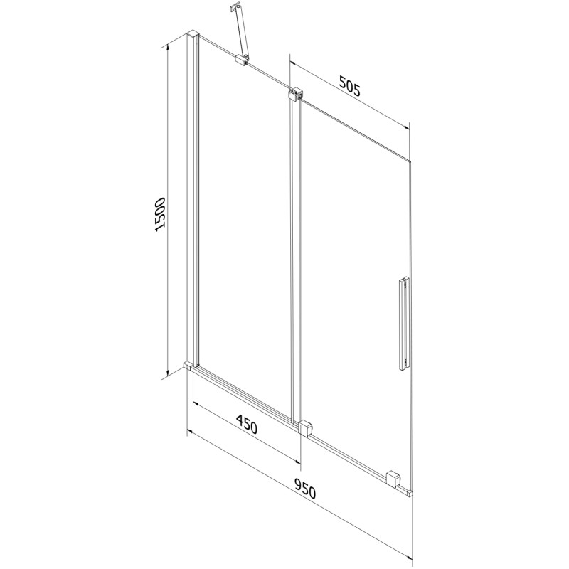 Mexen Velar paroi de baignoire coulissante à 2 vantaux 95 x 150 cm, givrée, blanche - 896-095-000-31-20