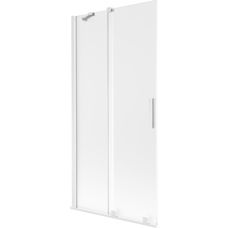 Mexen Velar paroi de baignoire coulissante à 2 vantaux 95 x 150 cm, givrée, blanche - 896-095-000-31-20