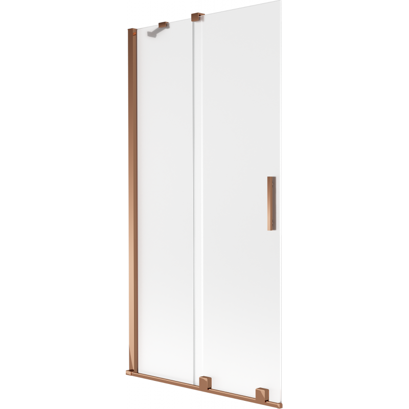 Paroi de baignoire coulissante 2 volets Mexen Velar 95 x 150 cm, dépoli, or rose - 896-095-000-31-60