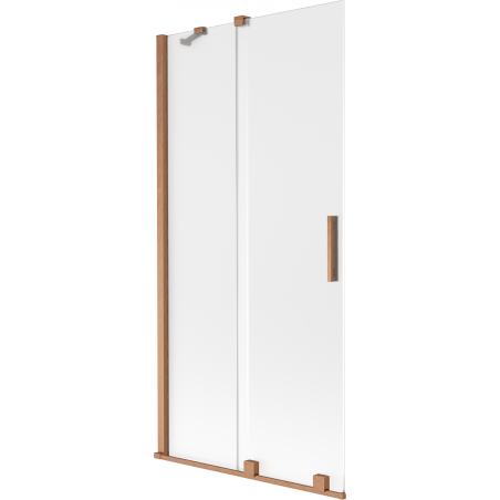 Paroi de baignoire coulissante à 2 volets Mexen Velar 95 x 150 cm, givré, cuivre brossé - 896-095-000-31-65