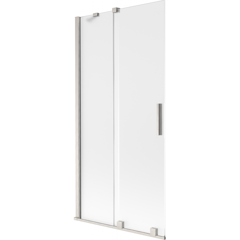 Mexen Velar paroi de baignoire à 2 volets coulissants 95 x 150 cm, givre, nickel brossé - 896-095-000-31-97