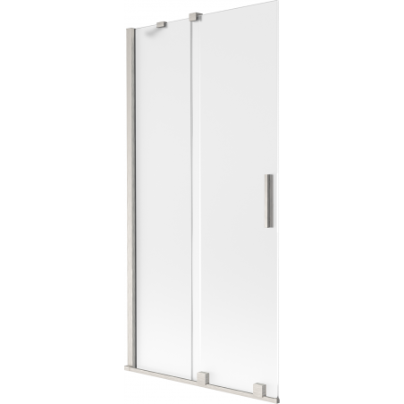 Mexen Velar paroi de baignoire 2 volets coulissants 95 x 150 cm, givre, nickel brossé - 896-095-000-31-97