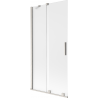 Mexen Velar paroi de baignoire à 2 volets coulissants 95 x 150 cm, givre, nickel brossé - 896-095-000-31-97