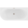 Mexen Gia baignoire îlot d'angle rainurée droite 170 x 80 cm, blanc mat, trop-plein or rose - 52701708001P-60