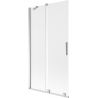 Mexen Velar pare-douche de baignoire, coulissant à 2 battants 100 x 150 cm, givré, chrome - 896-100-000-31-01