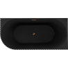 Mexen Gia baignoire îlot d'angle rainurée droite 170 x 80 cm, noir mat, trop-plein or rose - 52701708071P-60