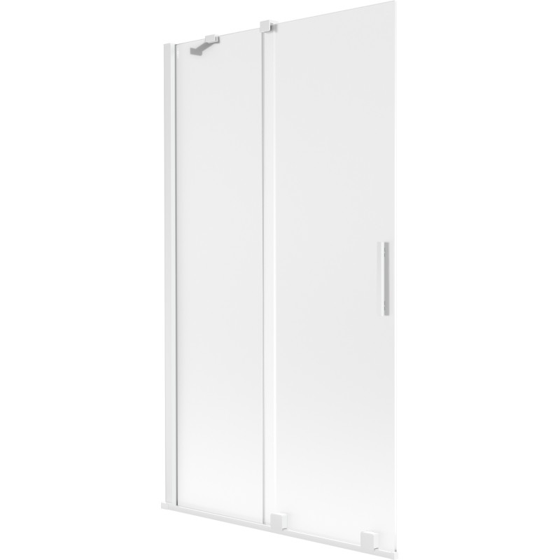 Mexen Velar paroi de baignoire à 2 volets coulissants 100 x 150 cm, givré, blanc - 896-100-000-31-20