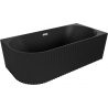 Baignoire autoportante d'angle cannelée droite Mexen Gia 170 x 80 cm, noir mat, siphon nickel brossé - 52701708071P-97