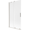 Paroi de baignoire coulissante à 2 volets Mexen Velar 100 x 150 cm, givre, nickel brossé - 896-100-000-31-97