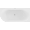 Mexen Gia baignoire îlot d'angle cannelée droite 150 x 75 cm, blanc mat, trop-plein chromé - 52701507501P-01