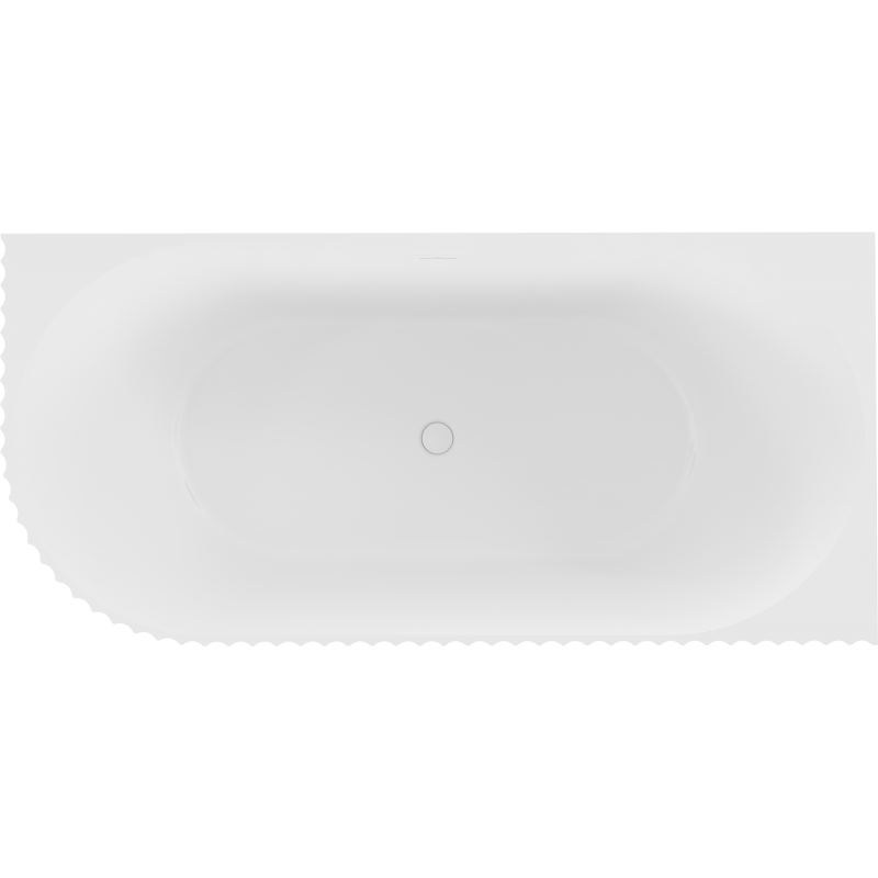 Mexen Gia baignoire autoportante d'angle rainurée droite 150 x 75 cm, blanc mat, trop-plein blanc - 52701507501P-20