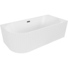 Mexen Gia baignoire autoportante d'angle rainurée droite 150 x 75 cm, blanc mat, trop-plein noir - 52701507501P-70