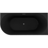 Mexen Gia baignoire autoportante d'angle cannelée droite 150 x 75 cm, noir mat, trop-plein gun gray brossé - 52701507571P-66