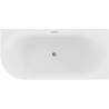 Mexen Gia baignoire autoportante d'angle nervurée droite 170 x 80 cm, blanc brillant, trop-plein chrome - 52701708000P-01