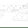 Mexen Gia, baignoire autoportante d'angle rainurée droite 170 x 80 cm, blanc brillant, trop-plein chromé - 52701708000P-01