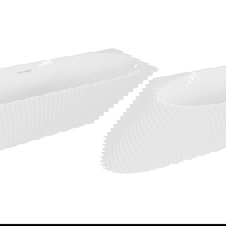 Mexen Gia baignoire autoportante d'angle rainurée droite 170 x 80 cm, blanc brillant, trop-plein blanc - 52701708000P-20