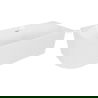 Baignoire Mexen Gia îlot d'angle rainurée droite 170 x 80 cm, blanc brillant, trop-plein nickel brossé - 52701708000P-97