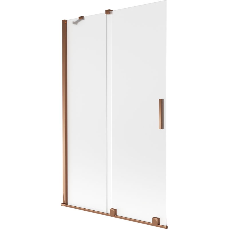 Paroi de baignoire coulissante 2 volets Mexen Velar 110 x 150 cm, givre, or rose - 896-110-000-31-60