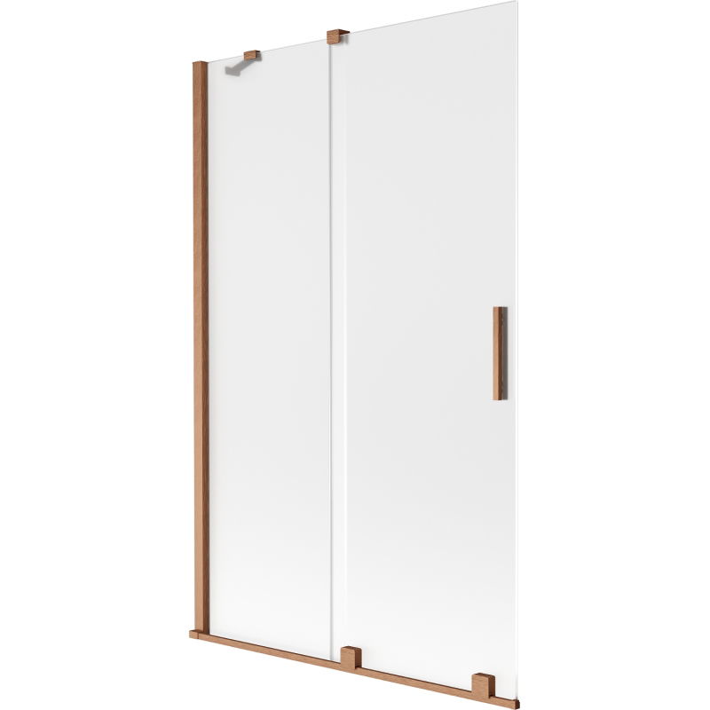 Paroi de baignoire coulissante à 2 panneaux Mexen Velar 110 x 150 cm, givre, cuivre brossé - 896-110-000-31-65