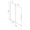 Mexen Velar pare-douche 2 volets coulissants 110 x 150 cm, givré, noir - 896-110-000-31-70