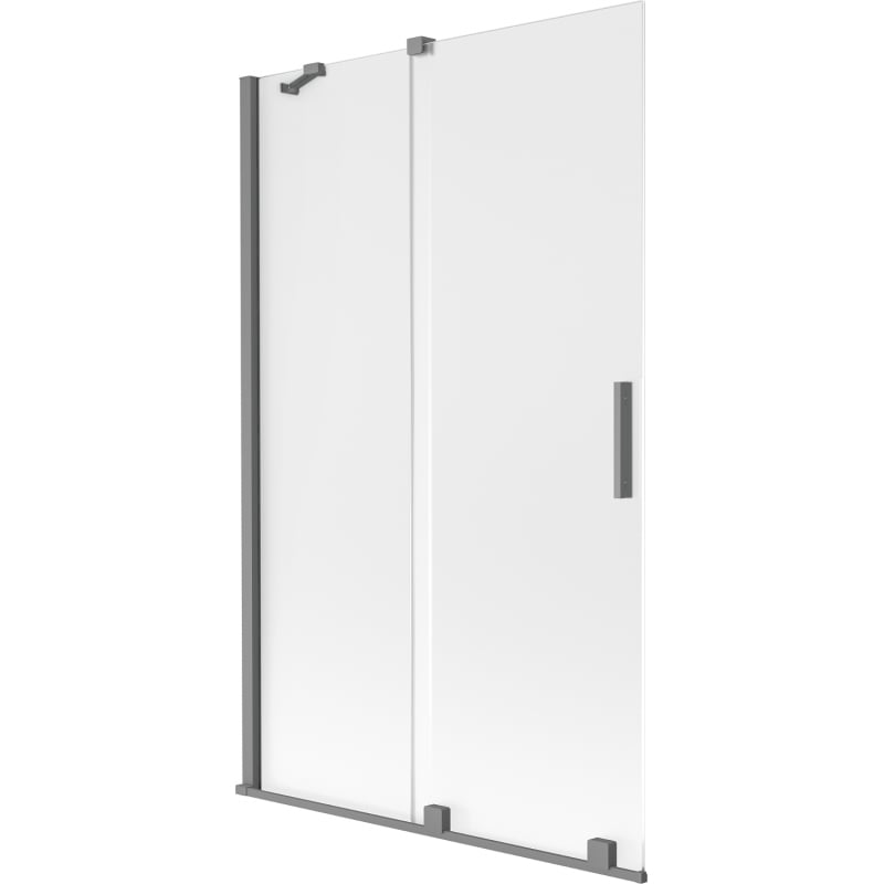 Mexen Velar paroi de baignoire coulissante à 2 vantaux 110 x 150 cm, givrée, métal canon - 896-110-000-31-95