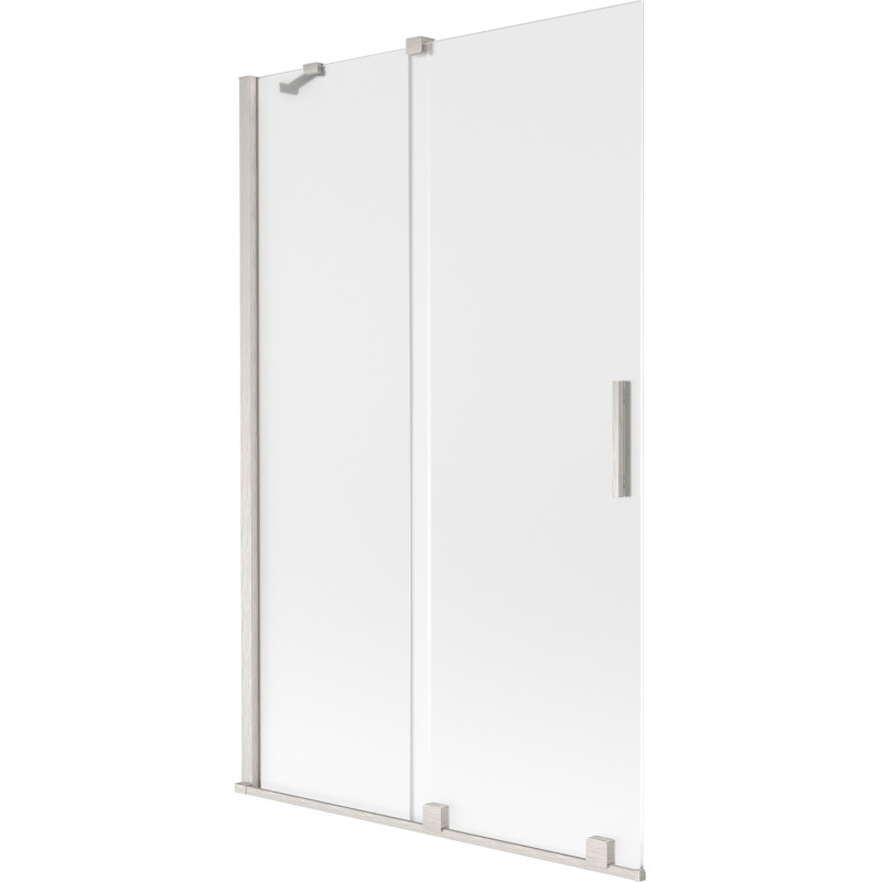 Mexen Velar paroi de baignoire coulissante à 2 volets 110 x 150 cm, givre, nickel brossé - 896-110-000-31-97