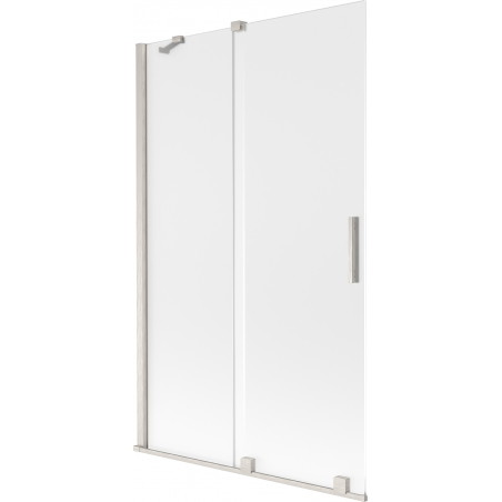 Mexen Velar paroi de baignoire coulissante à 2 volets 110 x 150 cm, givre, nickel brossé - 896-110-000-31-97