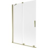 Mexen Velar paroi de baignoire 2 volets coulissants 120 x 150 cm, dépoli, doré - 896-120-000-31-50