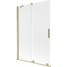 Mexen Velar paroi de baignoire 2 panneaux coulissants 120 x 150 cm, givre, doré brossé - 896-120-000-31-55