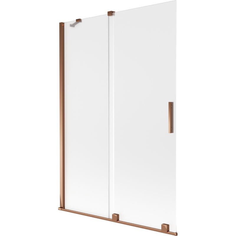 Paroi de baignoire coulissante 2 volets Mexen Velar 120 x 150 cm, givré, or rose - 896-120-000-31-60