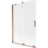 Mexen Velar pare-douche de baignoire à 2 volets coulissants 120 x 150 cm, givré, or rose - 896-120-000-31-60