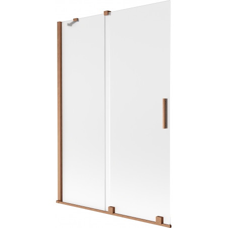 Mexen Velar pare-douche de baignoire coulissant à 2 vantaux 120 x 150 cm, givré, cuivre brossé - 896-120-000-31-65