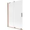 Mexen Velar pare-douche de baignoire coulissant à 2 vantaux 120 x 150 cm, givré, cuivre brossé - 896-120-000-31-65