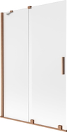 Mexen Velar pare-douche de baignoire coulissant à 2 vantaux 120 x 150 cm, givré, cuivre brossé - 896-120-000-31-65