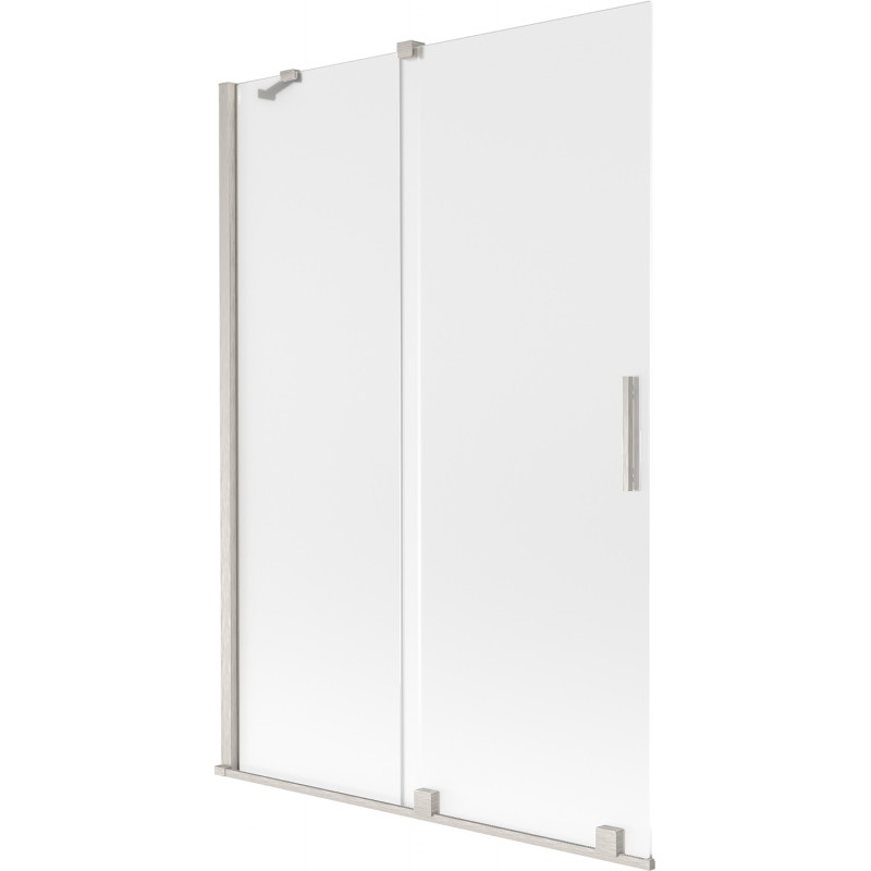 Mexen Velar paroi de baignoire coulissante à 2 volets 120 x 150 cm, givrée, nickel brossé - 896-120-000-31-97