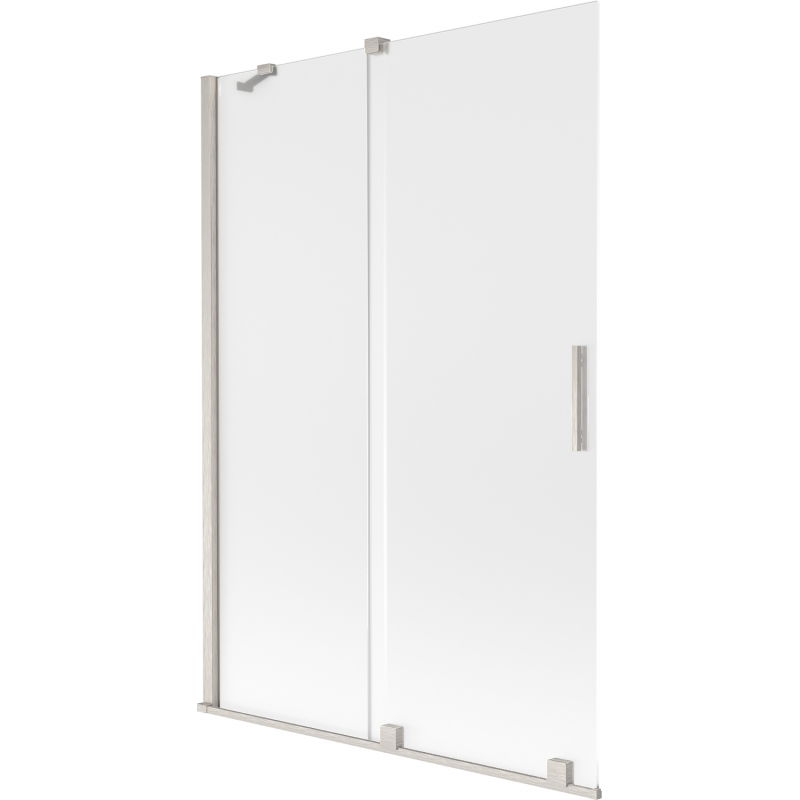 Paroi de baignoire double coulissante Mexen Velar 120 x 150 cm, givré, nickel brossé - 896-120-000-31-97