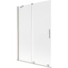 Mexen Velar paroi de baignoire coulissante à 2 volets 120 x 150 cm, givrée, nickel brossé - 896-120-000-31-97
