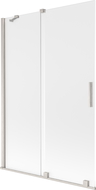 Paroi de baignoire double coulissante Mexen Velar 120 x 150 cm, givré, nickel brossé - 896-120-000-31-97